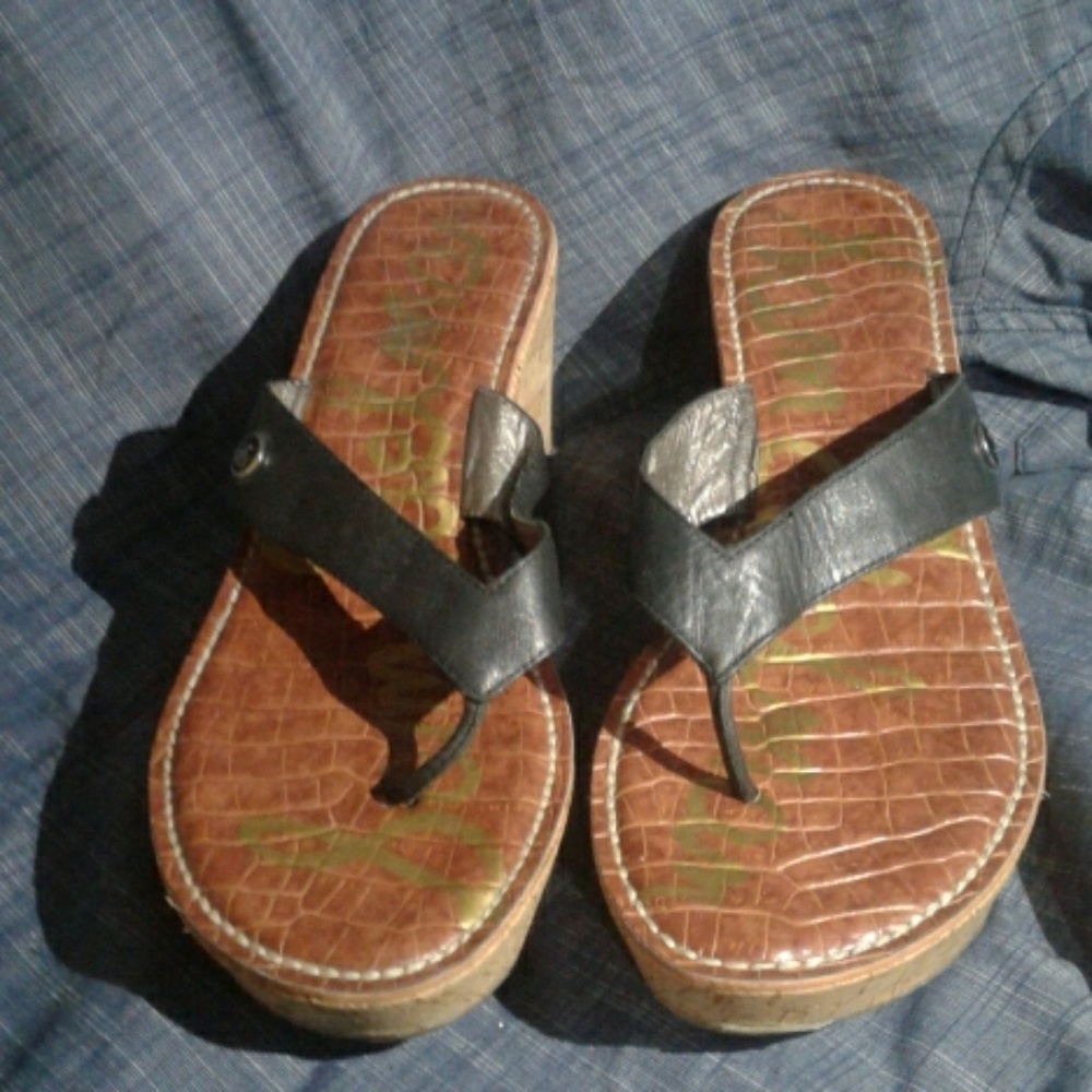 Sam Edelman platforms black leather